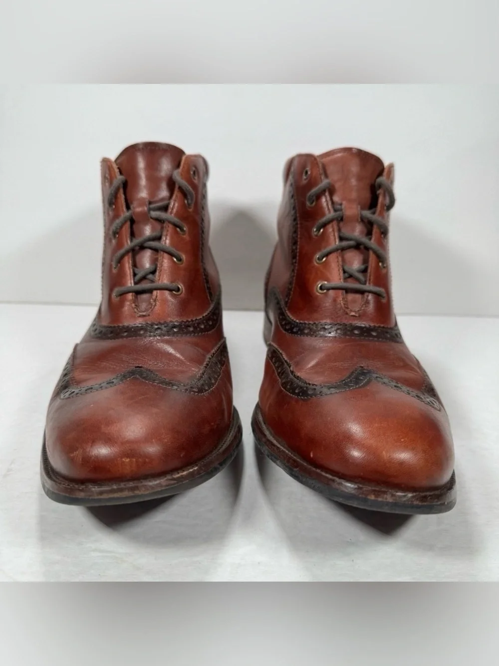 Cole Haan Brown Leather Williams Wingtip Lace Up Chukka Boots Men Size 10W